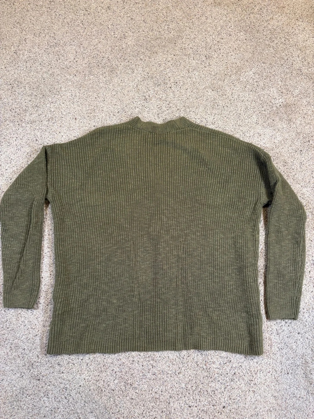 Olive Green V-Neck Button-Front Women's Sweater Cottagecore Fall Nature
